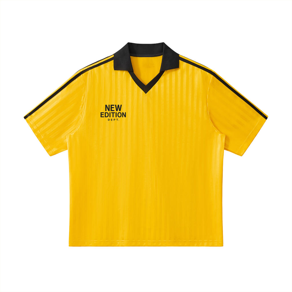 Contrast Collar Striped Soccer Jersey