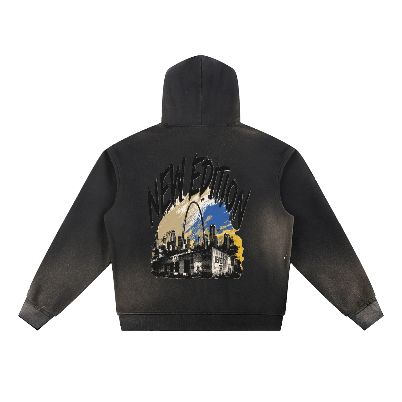 *New Edition* BrandSun Fade Frayed Fleece Hoodie