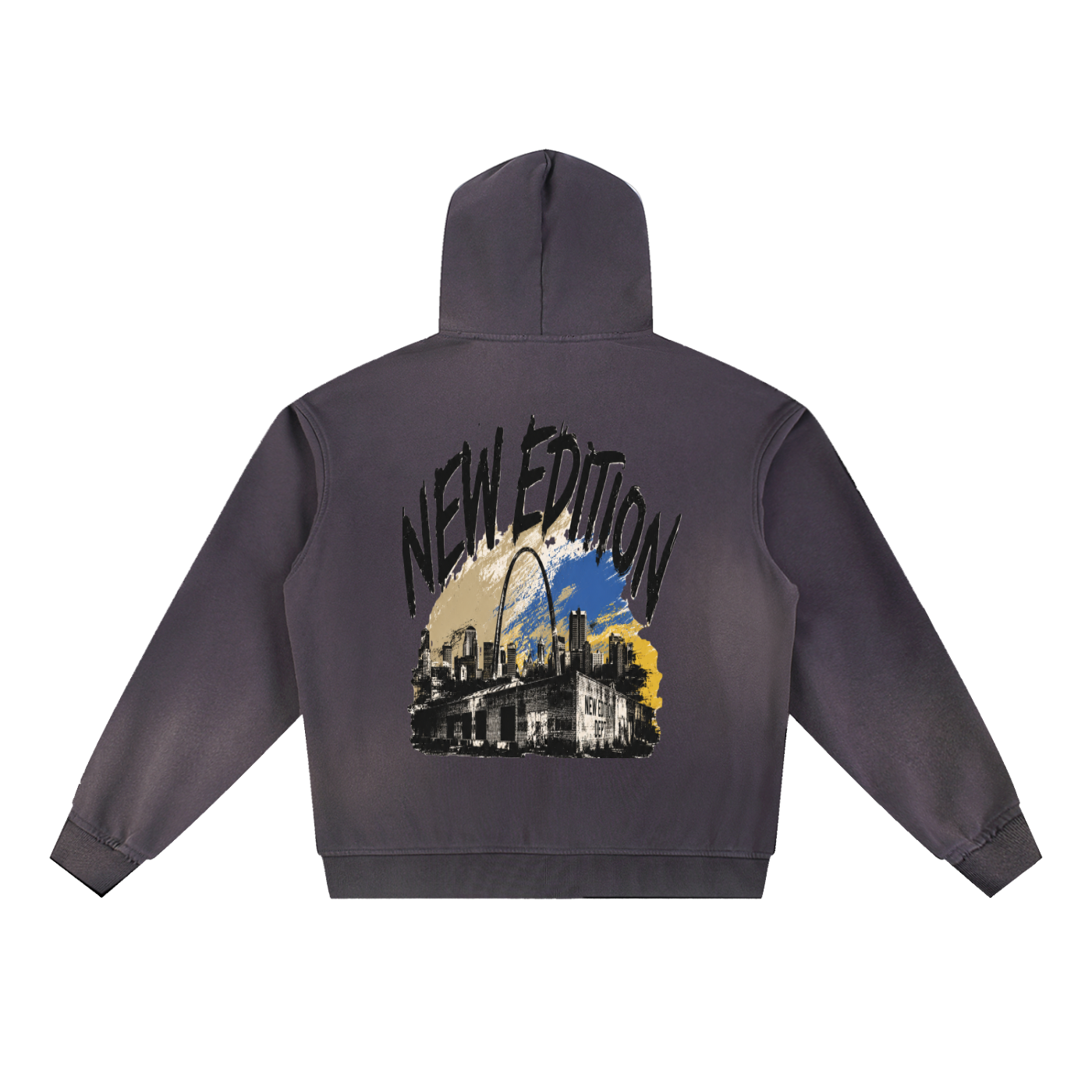 *New Edition* BrandSun Fade Frayed Fleece Hoodie