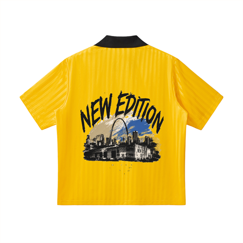 Contrast Collar Striped Soccer Jersey